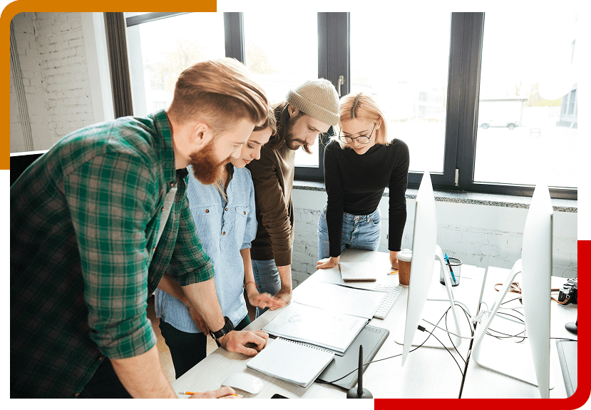 Remote development team planning a software project